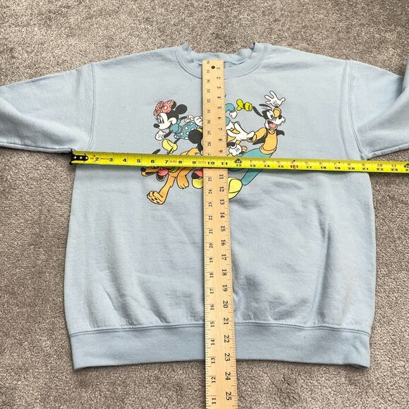 Disney Mickey And Friends Sweatshirt Womens Medium Blue Graphic Pullover Casual - Picture 6 of 12